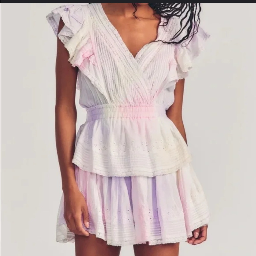 LoveShackFancy Gwen Pink Lace Detail dress